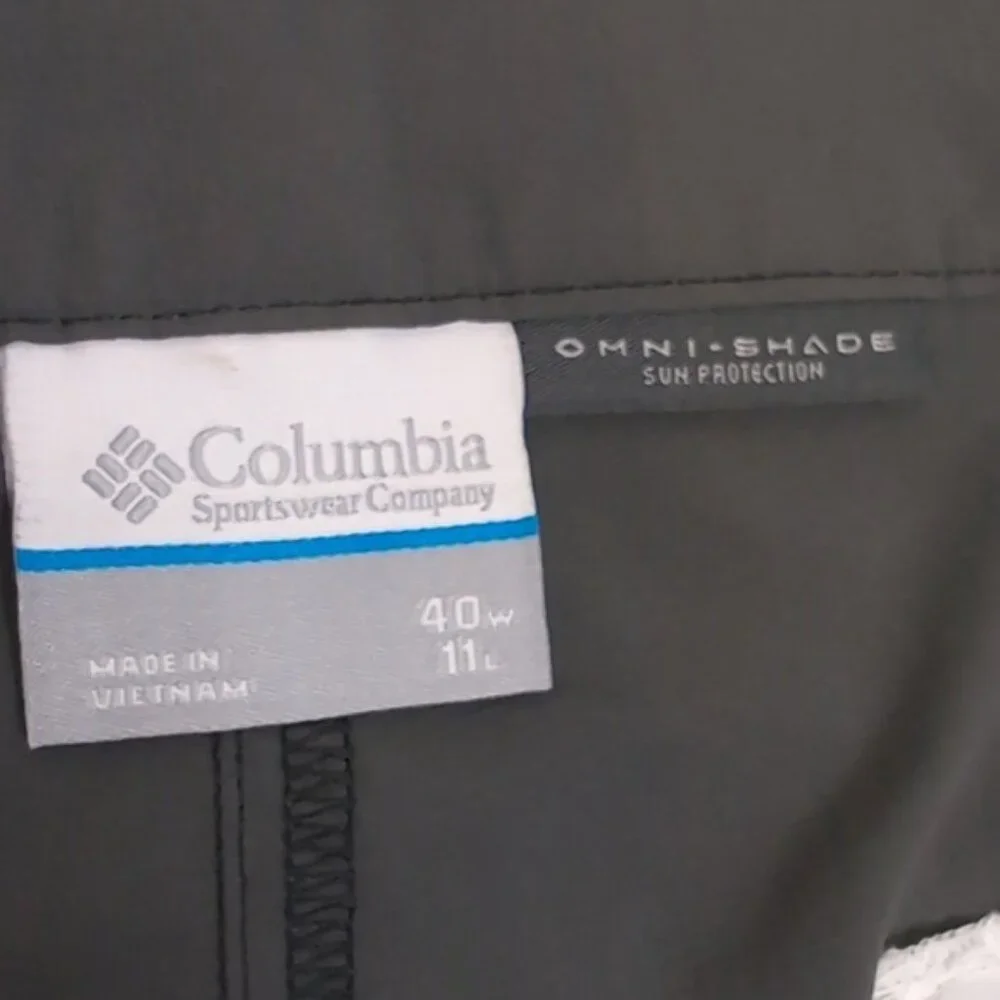 Columbia Mens Cargo Shorts Size 40 Grey Omni Shade UV Sun Protection Active